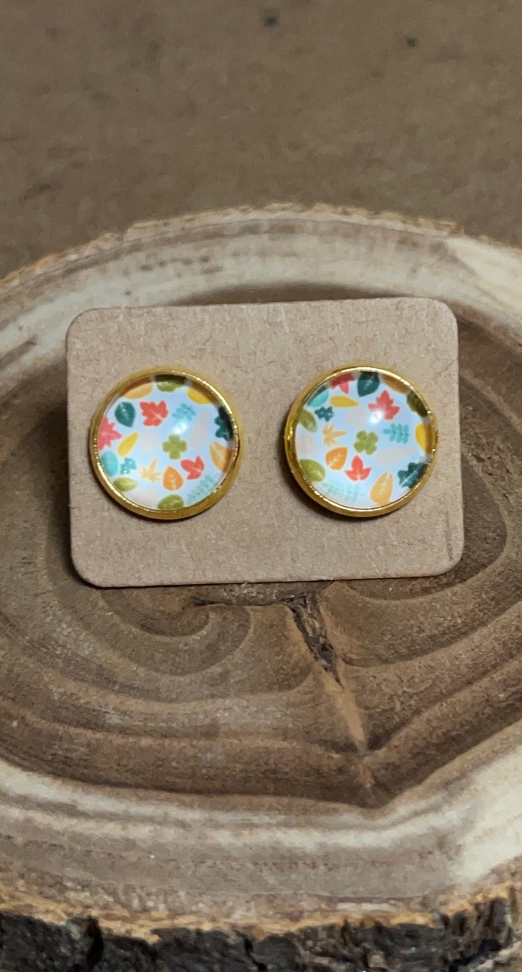 Holiday Fall Leaves Stud Earrings