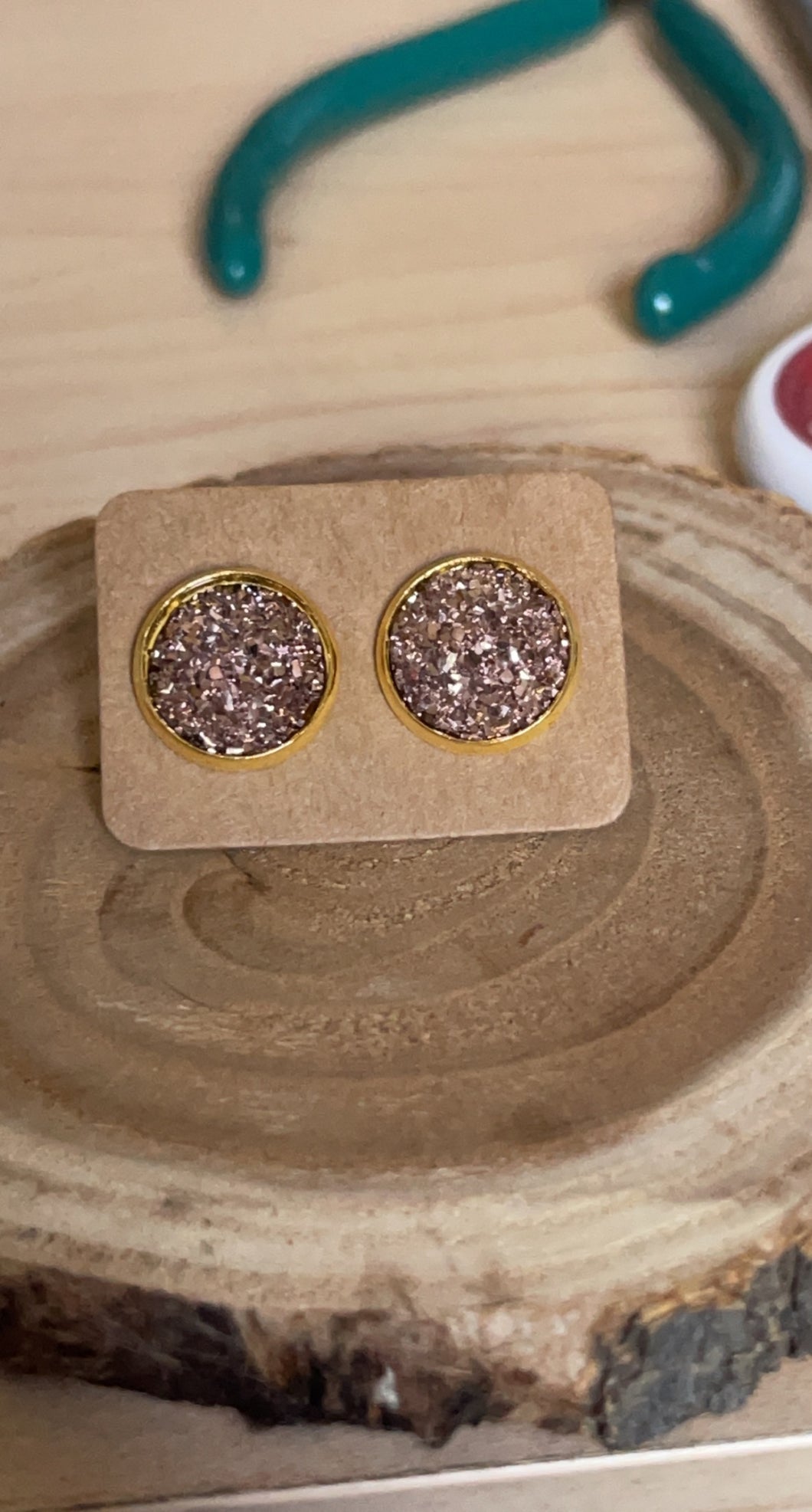 Bronze Druzy Studs