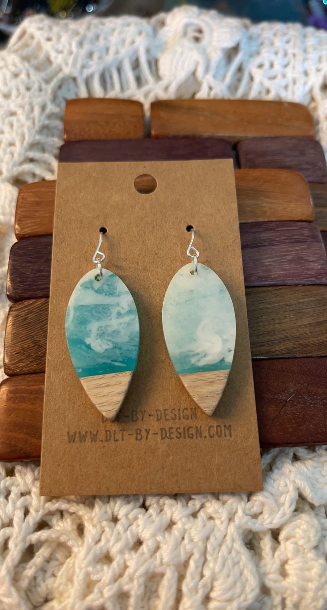 Light Blue Resin Earrings*