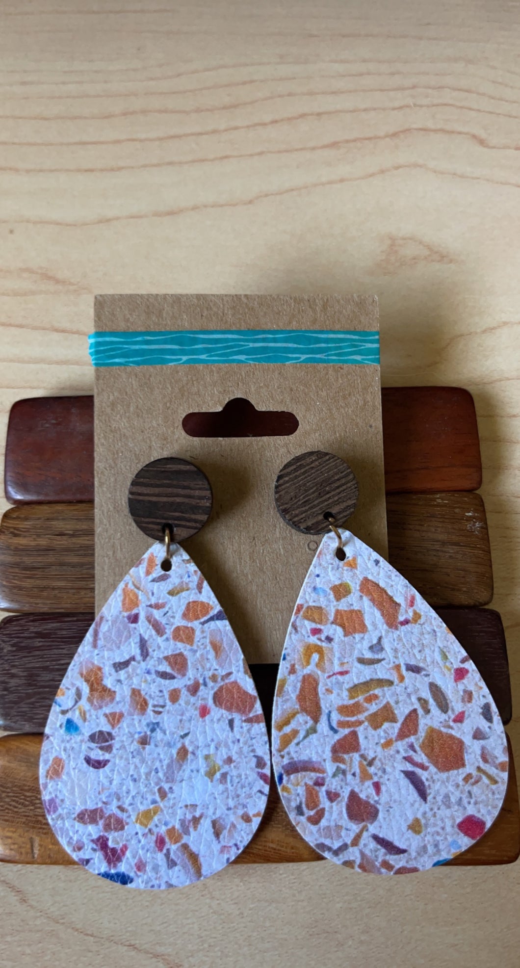 Cork White Earrings