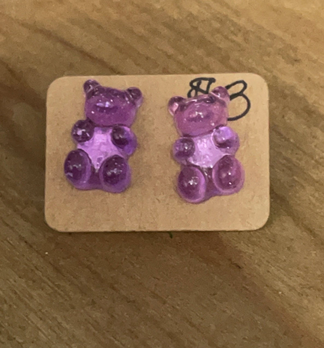 Purple Gummy Bear Studs
