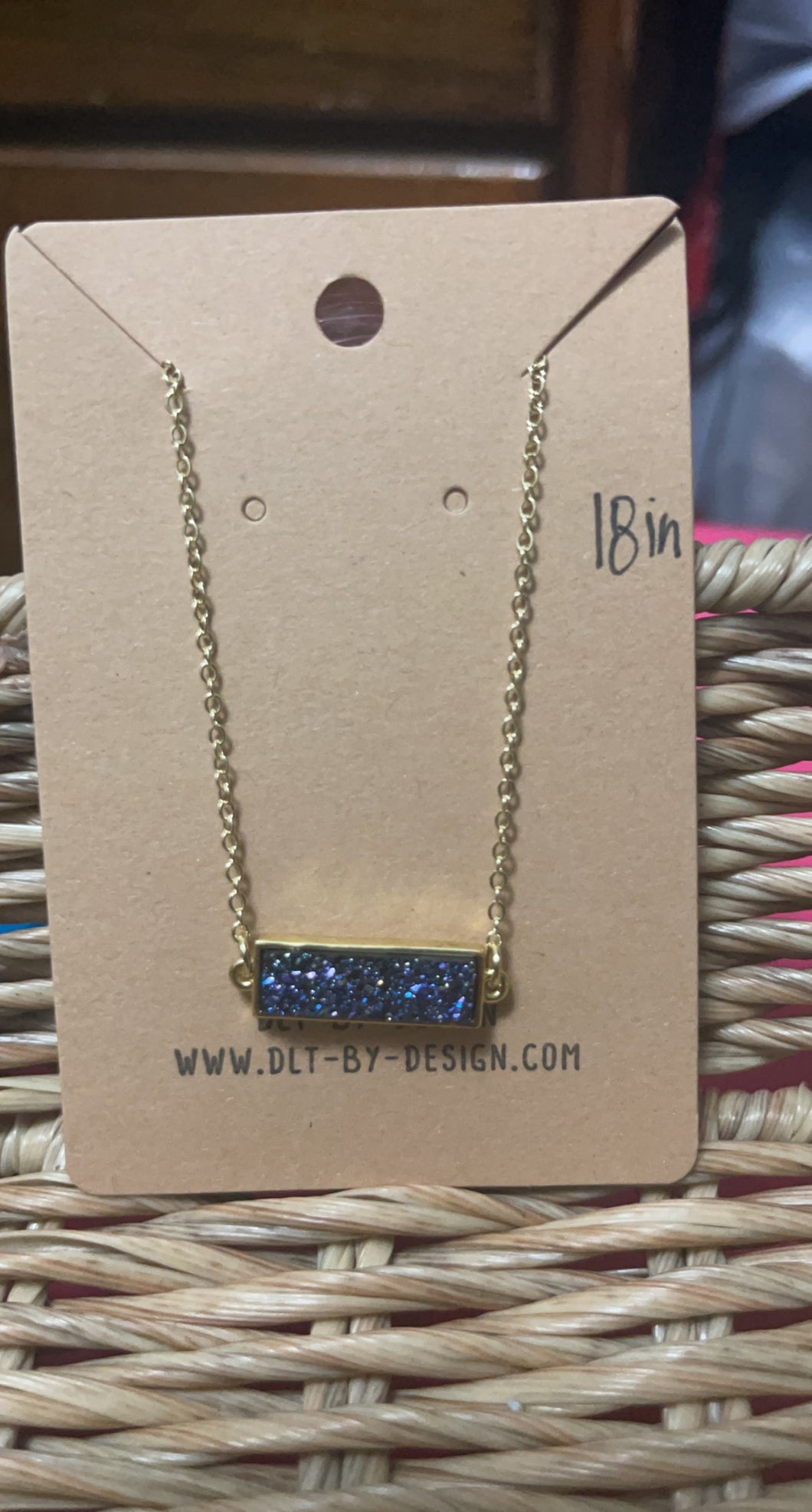 Navy Druzy Necklace *