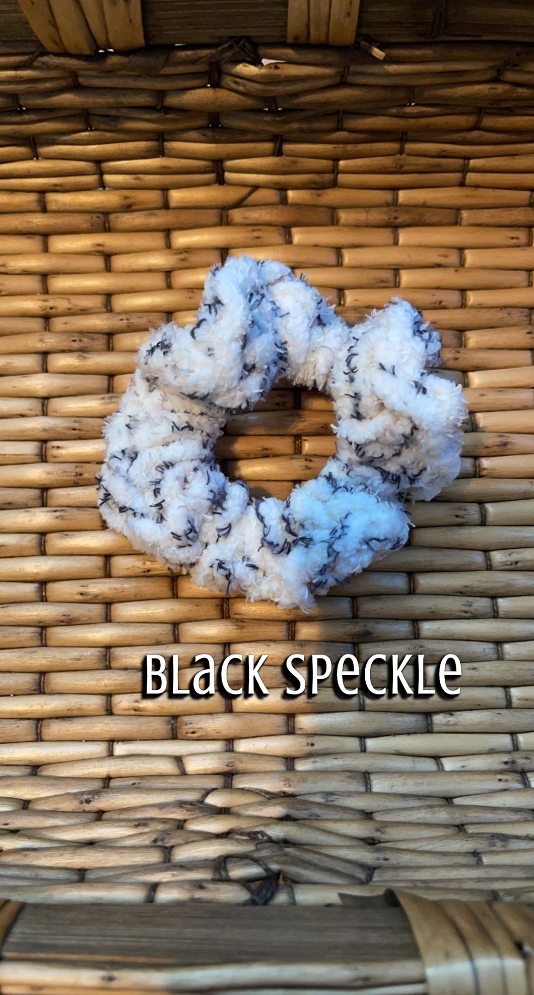 Velvet Black Speckle Scrunchie