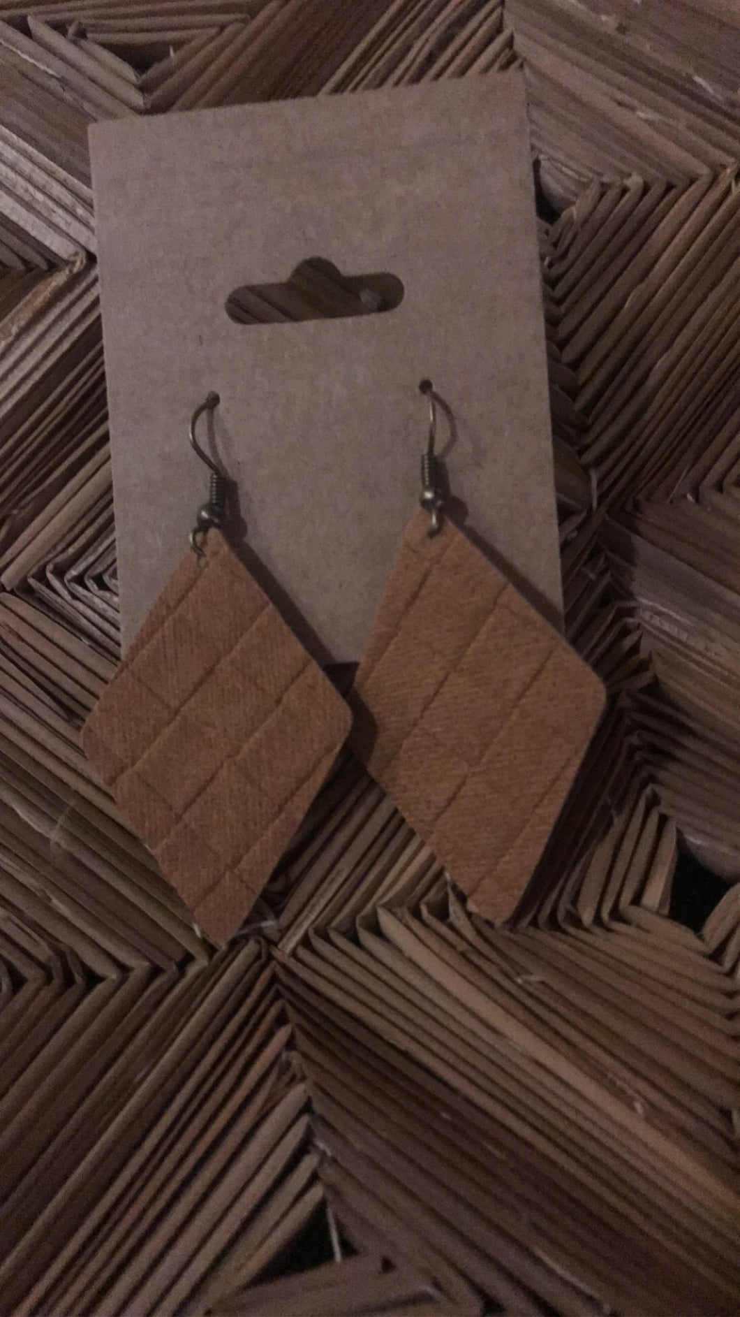 Mustard Weave Dangle Earrings