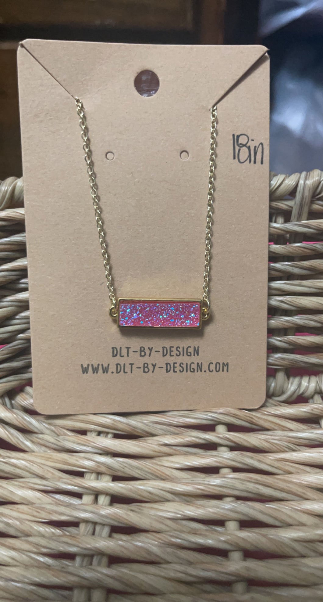 Pink Druzy Necklace *