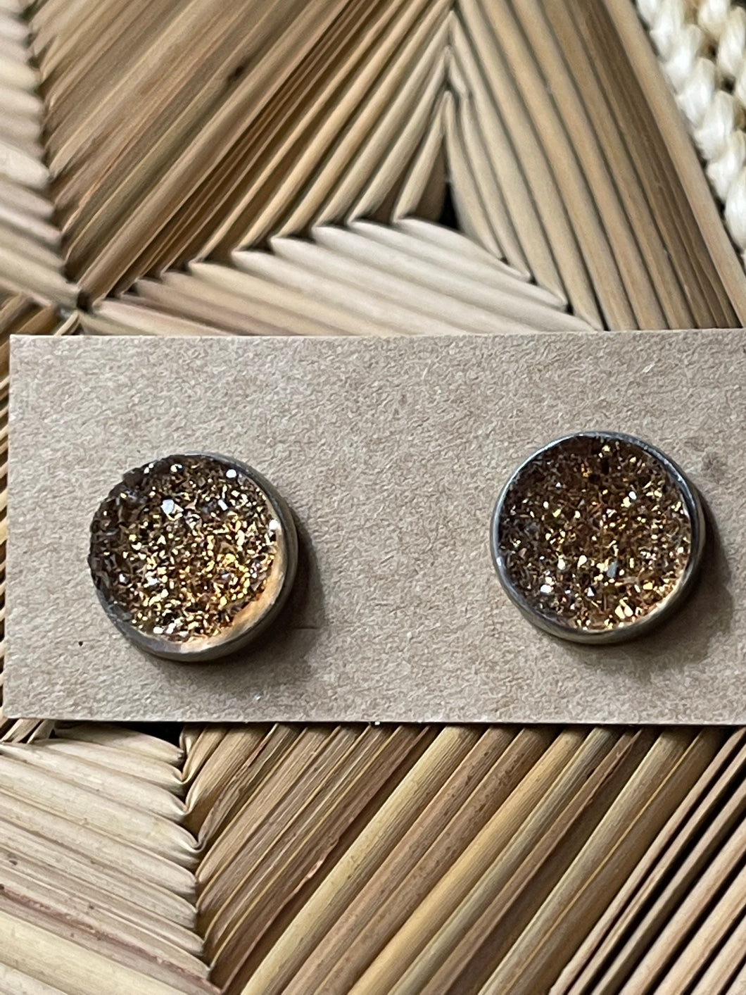Toasted Marshmallow Druzy Stud Earrings