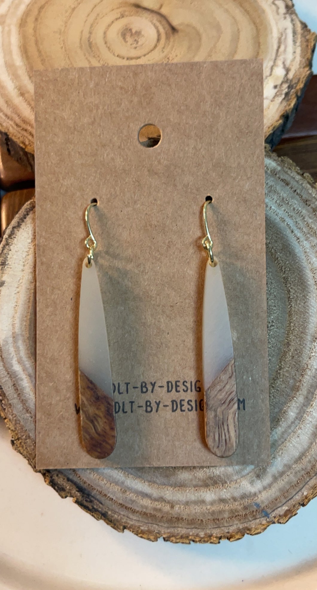 Smoke Gray wood Resin Earrings*