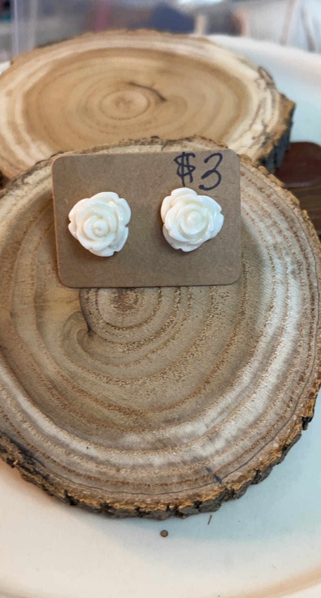 Ivory Rose Studs*
