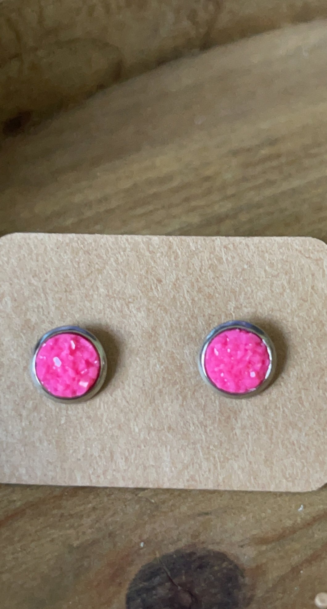 Kid’s - Hot Pink Druzy Studs