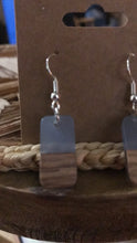 Load image into Gallery viewer, Light Gray Rectangle Earrings
