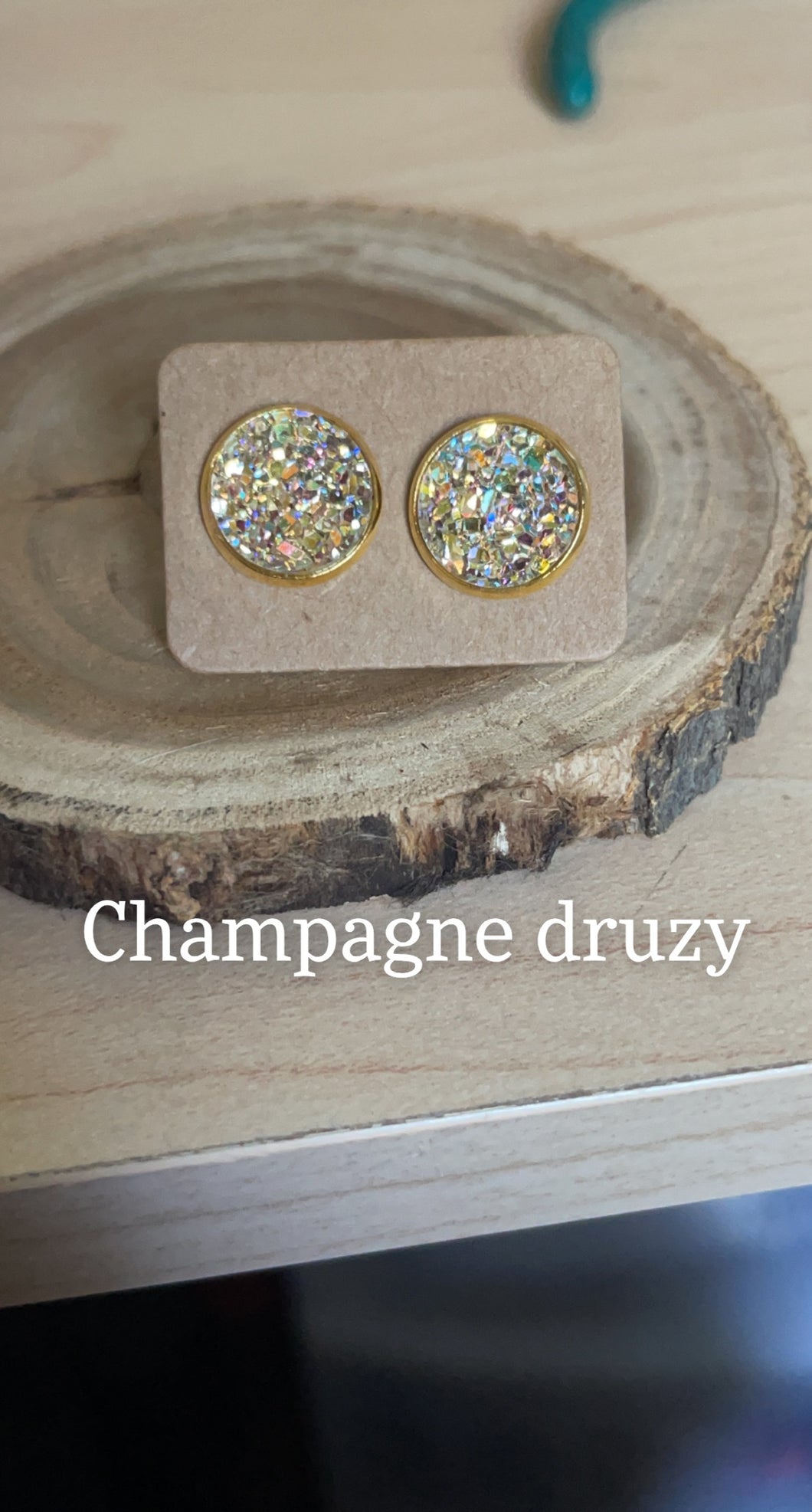 Champagne Druzy Studs