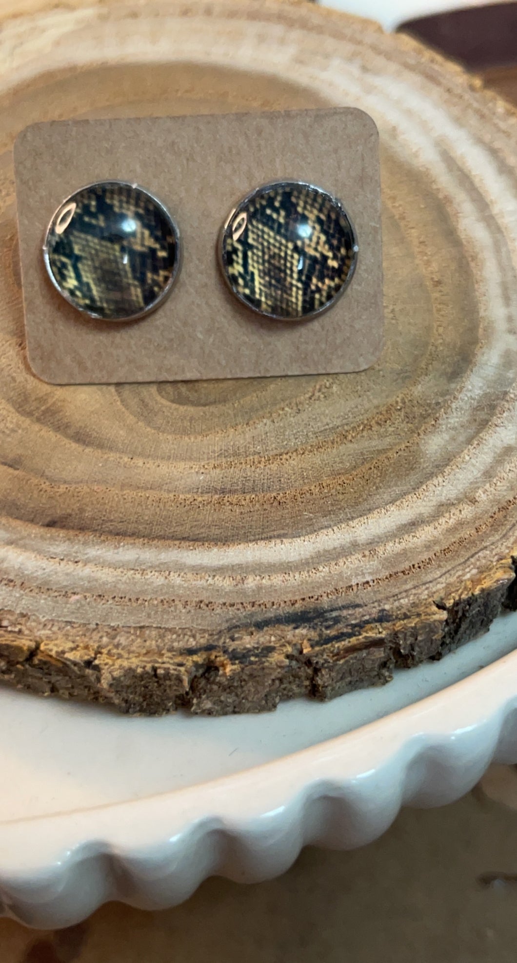Snake Skin Print Studs*